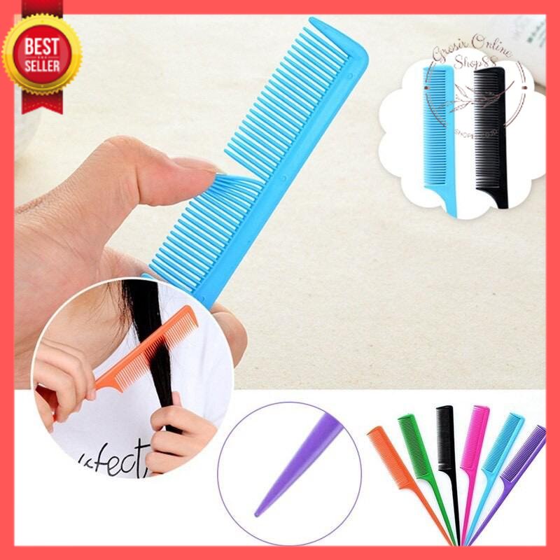 GOS -I115- Sisir Sasak Warna - Sisir Sasak Plastik Polos Warna Warni - Sisir Rambut 21cm