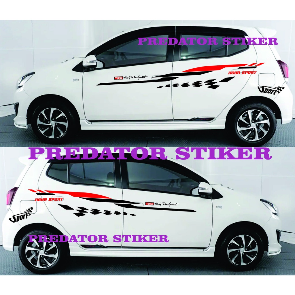 Stiker mobil stiker toyota agya list striping mobil agya sport new