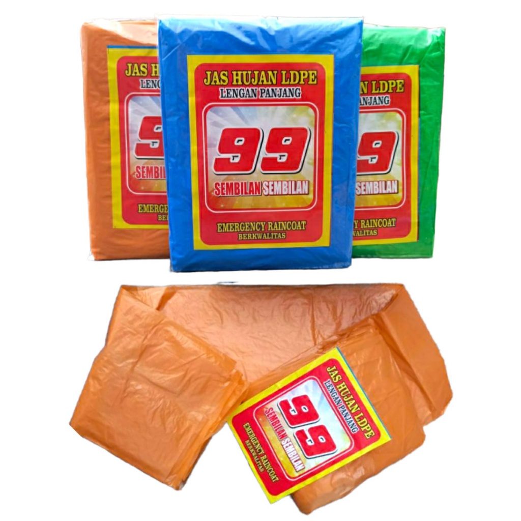 Jas Hujan Plastik LDPE Jas Hujan Baju Celana Satu Set