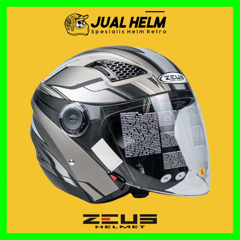 Helm Zeus ZS610 Dark Silver Doff 14 Silver | Zeus ZS 610 Double Visor