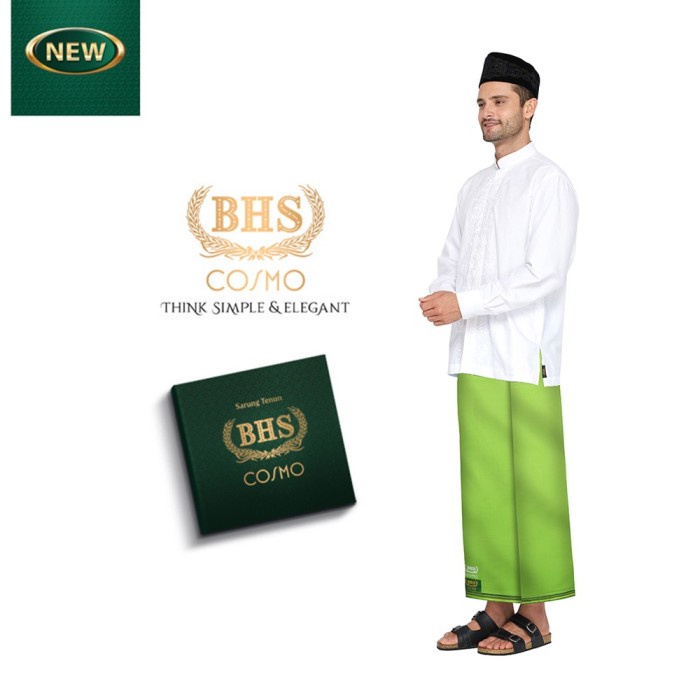 Sarung BHS Cosmo Warna Polos Hijau Muda