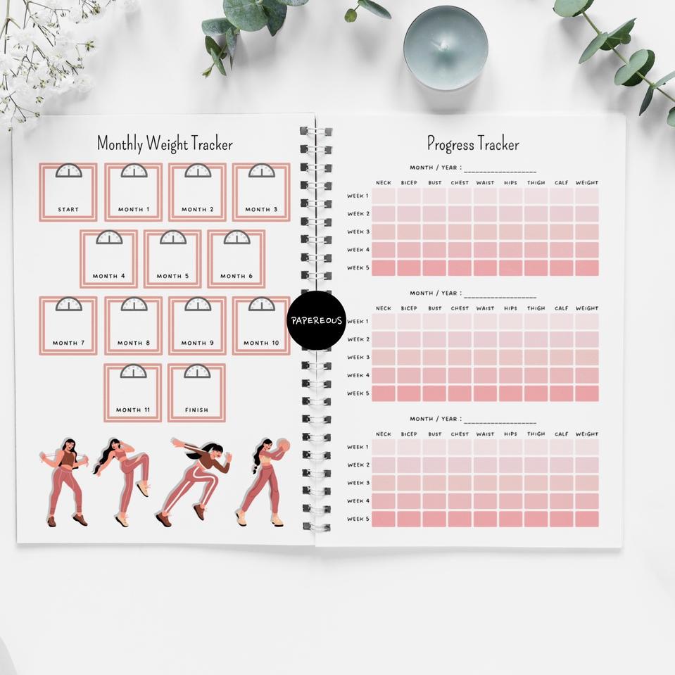 

[A-QH]♚» FITNESS JOURNAL / WORKOUT PLANNER / WEIGHT LOSS TRACKER - REMEMBER WHY YOU STARTED super keren