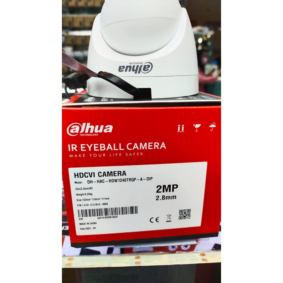 CAMERA DAHUA INDOOR 2MP BUILT IN MIC (AUDIO) DH-HAC-HDW1240TRQP-A