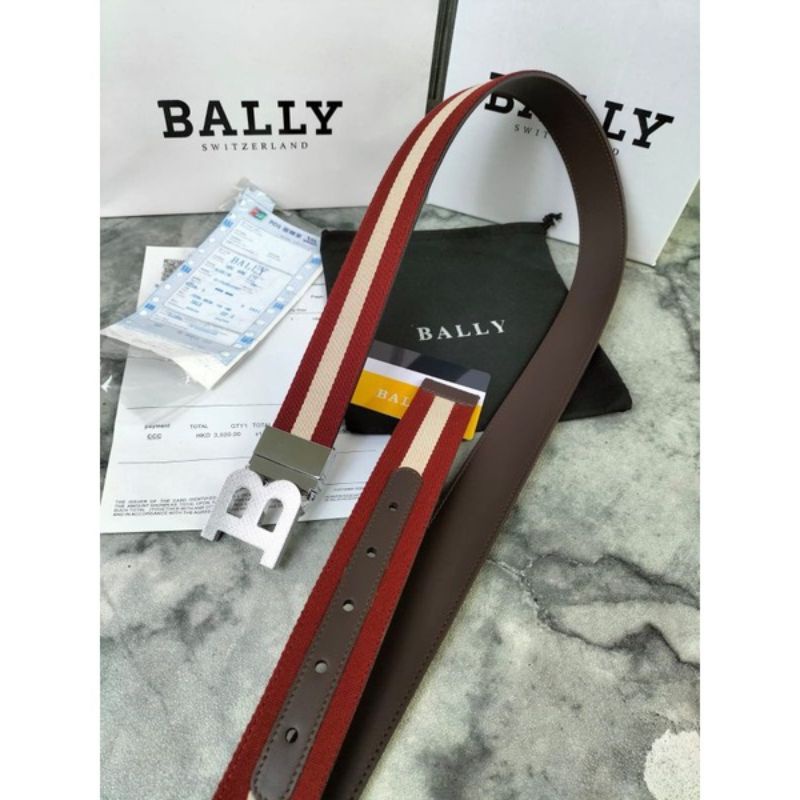 Ikat pinggang Bally Logo B Gesper Belt Mirror Quality