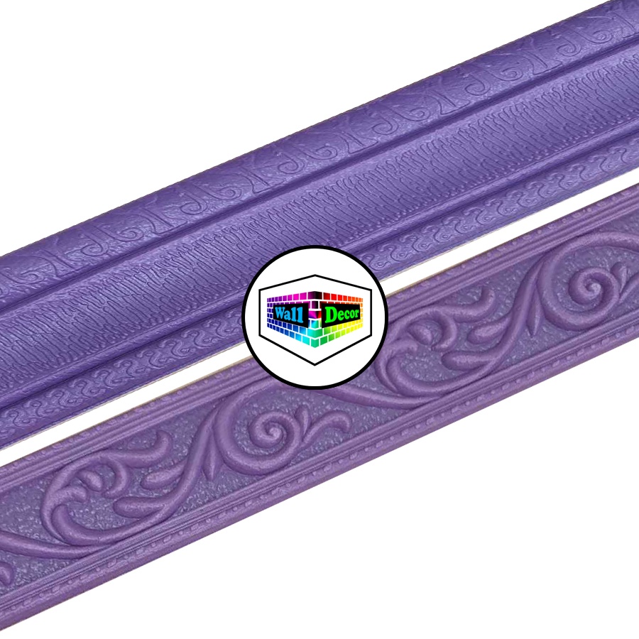 WD Wallpaper List Ungu Tua Wallborder Foam 3D Stiker