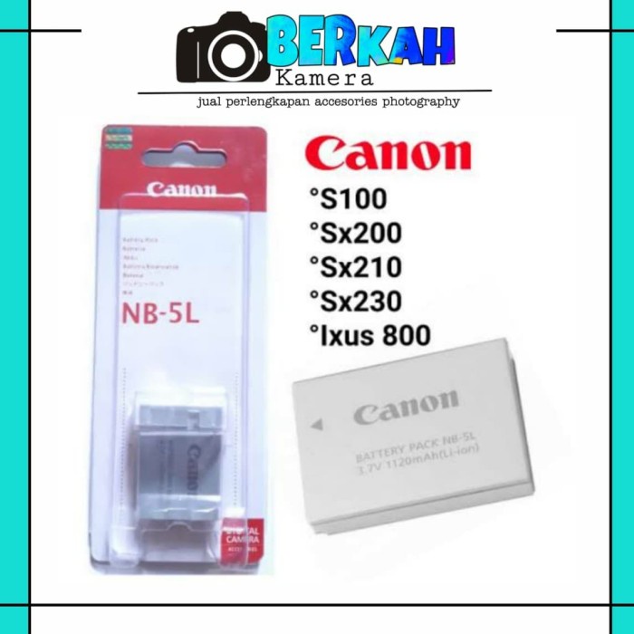 BATERAI CANON S100 S110 SX230 HS SX210 SD790 SX200 IS BATRE NB 5L