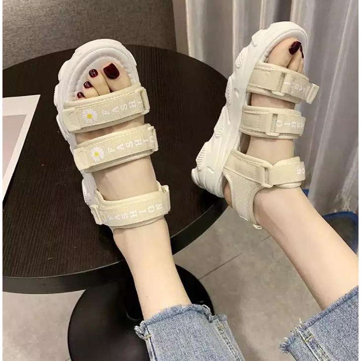 mdaffstore - 8.8  Sale Sandal Gunung Anak Wanita Kasual Sandal Gunung Korea GN 01-Bunga Cream