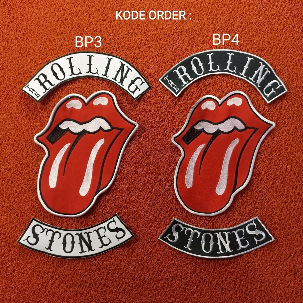 BACKPATCH BORDIR SATU SET ROLLING STONES TEMPELAN JAKET PATCH MUSIK