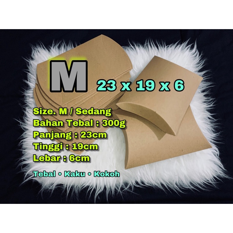

pillow box COKLAT & PUTiH SEDANG SIZE. M / MEDIUM / tempat scarf / kado paket