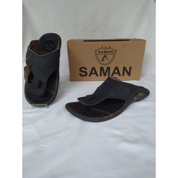 Sandal Kulit Pria Original SAMAN Kode Jepit