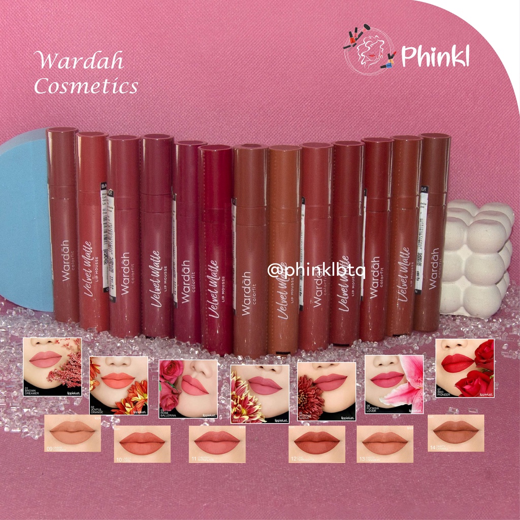 ᘺᗩᖇᕲᗩᕼ wardah velvet mattee lip cream lembut tahan lama lipstick cair ORIGINAL