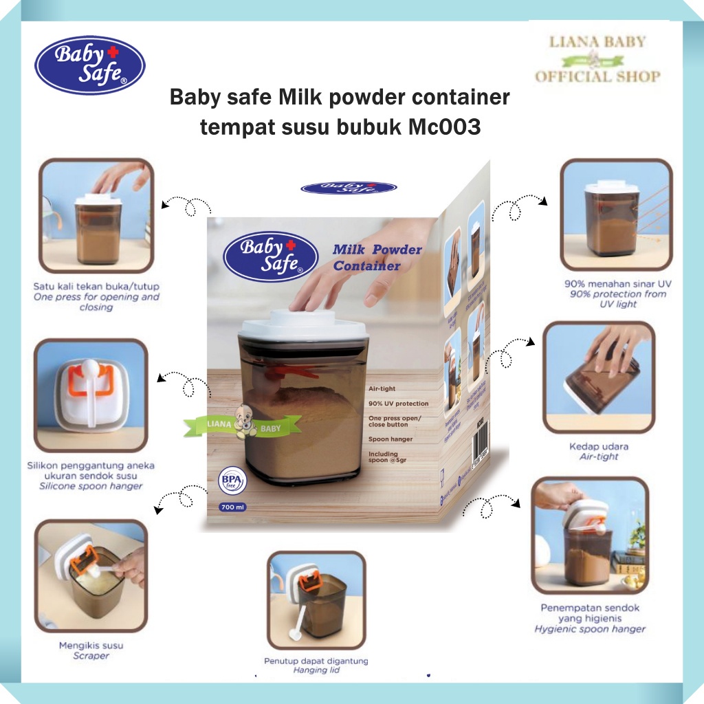 BOSU398 BABY SAFE PREMIUM MILK CONTAINER  TEMPAT SUSU BUBUK MC003