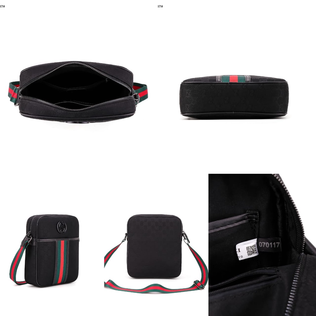 GC GG Canvas Small Messenger Bag's Black Hardware 983