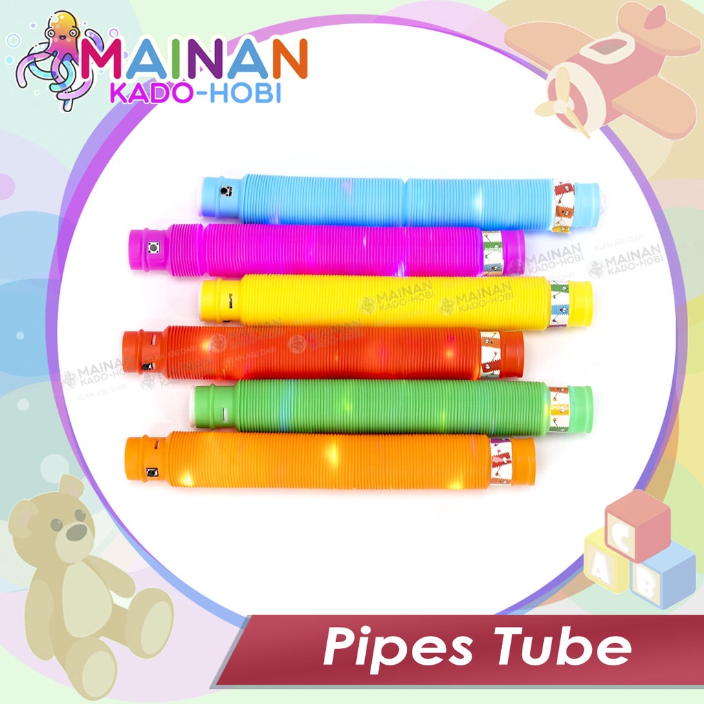 MAINAN ANAK EDUKASI TABUNG STIK PIPA LAMPU LIGHT UP POP PIPES TUBE