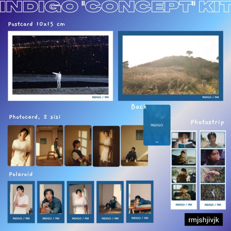 Paket Poster RM INDIGO "SKETCH" - Photocard Poster Photostrip Postcard ( UnOfficial )