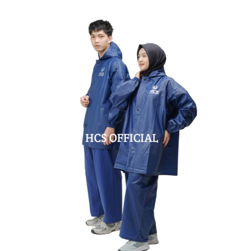 JAS HUJAN, RAINCOAT Terbaik BY HCS Pria Wanita Anti Rembes Biru Navi