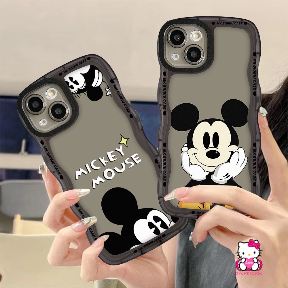 Casing Hp Redmi Note10 11 10s 9Pro 9 8 11Pro+9s 11s 10Pro Redmi 9T 10C A1 A1+9 10 9A 9C 10A Mi 11T Pro POCO M3 X3 NFC Pro Couple Kartun Disney Mickey Mouse Lembut Bergelombang Casing Edge