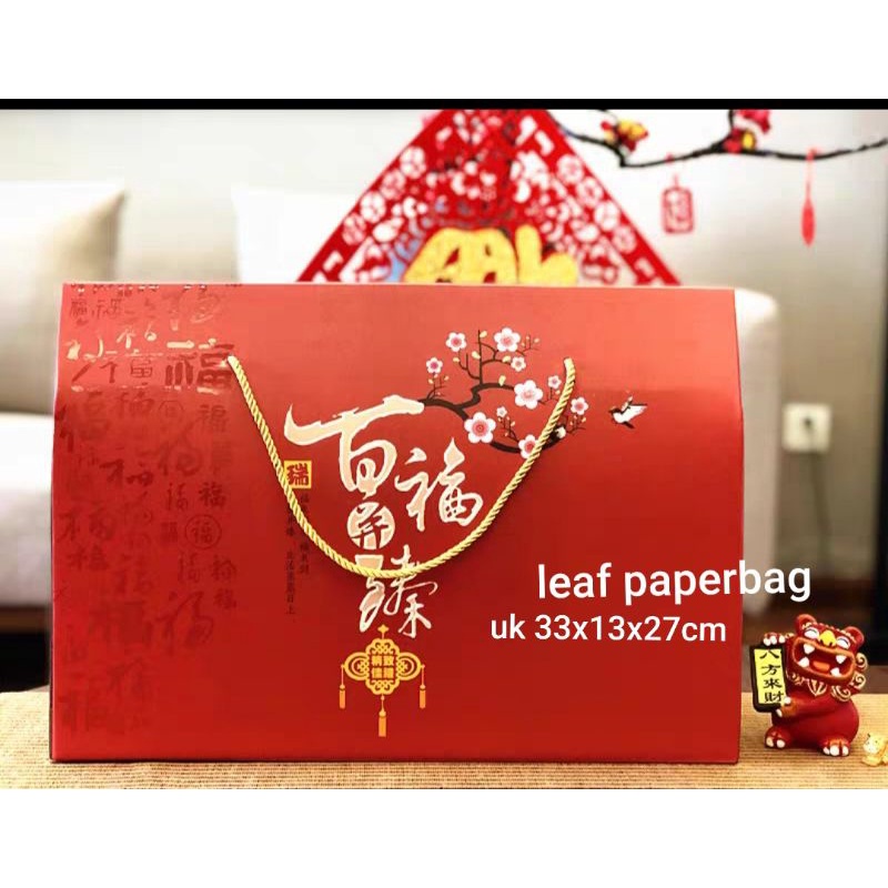 

kotak imlek box buah imlek toples kue kering paperbag imlek 2023 cny sincia / goodie bag chinese new year / tas jinjing muat kue buah kokoh tebal mewah murah kotak box parsel parcel