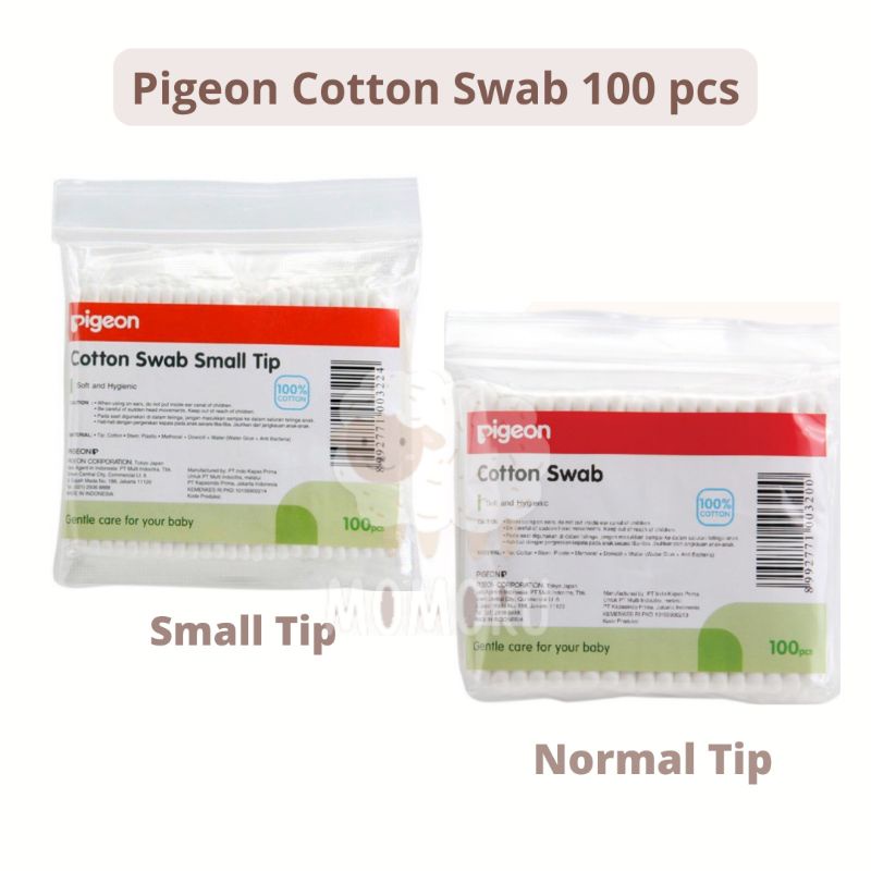 Pigeon Cotton Swab Normal Tip Small Tip Isi 100 Cotton Bud Korek Kuping Bayi