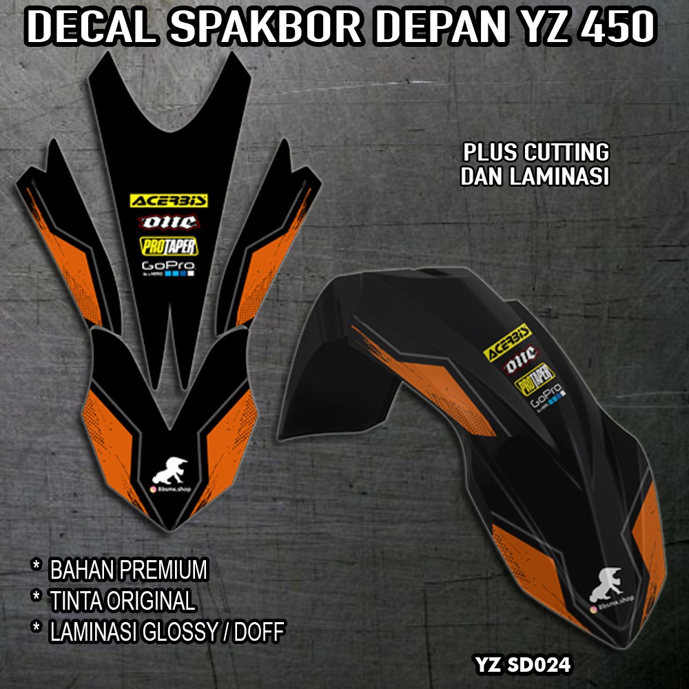 DECAL SPAKBOR DEPAN YZ 450