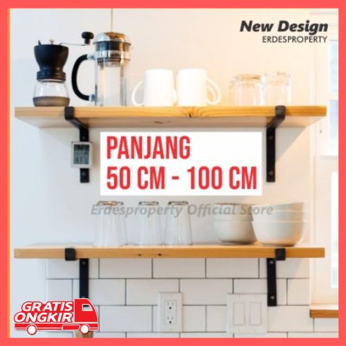 Rak kayu ambalan dinding 3pcs / Rak kayu ambalan dinding / rak ambalan dinding tempel kayu / papan k