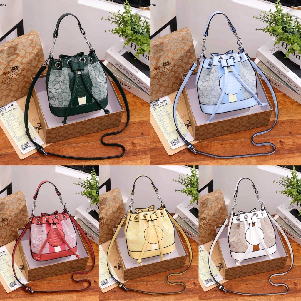 Coa Dempsey Bucket Signature Bag's Silver Hardware R84600
