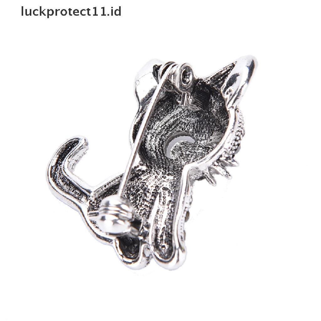 /Fashion Hot// Fashion// Kucing Kecil Yang Lucu Bros Pin Antik Berlapis Perak Mantel Kemeja Klip Fashion.