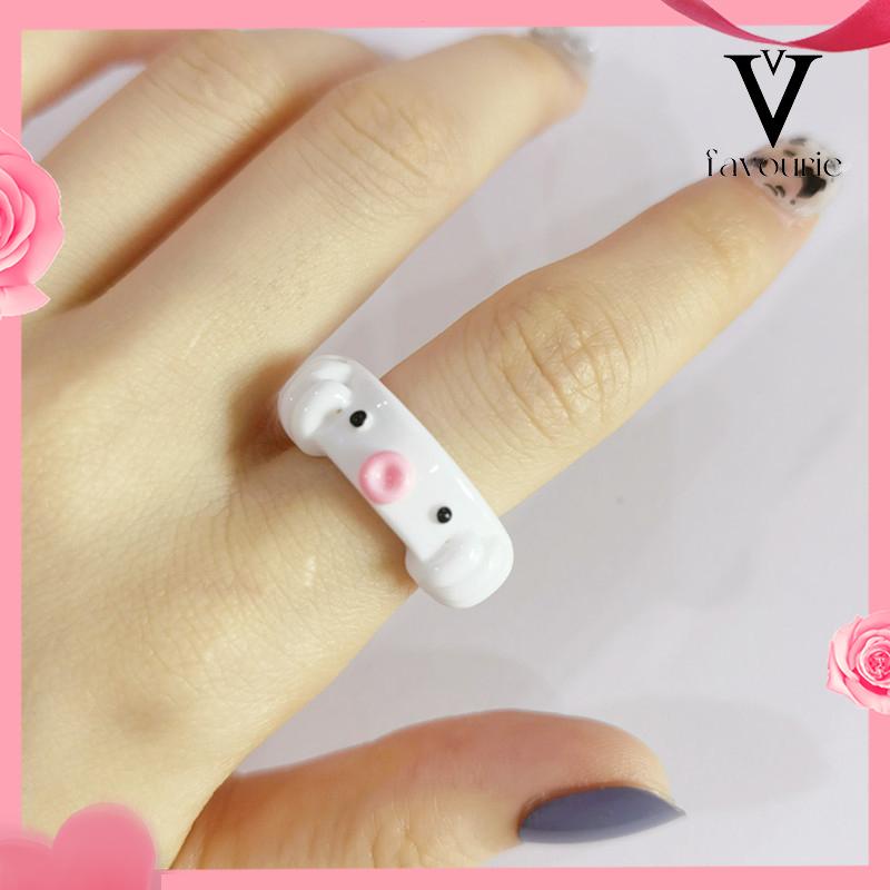 CODCincin Resin Gurita Warna Permen Kartun Temperamen Sederhana Kreatif Wanita-FA