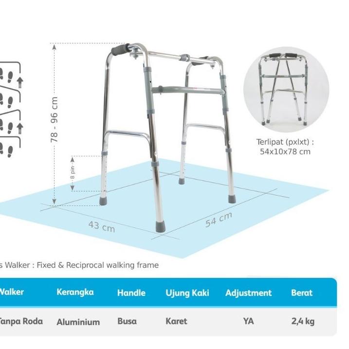 Jual Best Seller.. Alat Bantu Jalan Orang Tua Lansia Lipat Standard