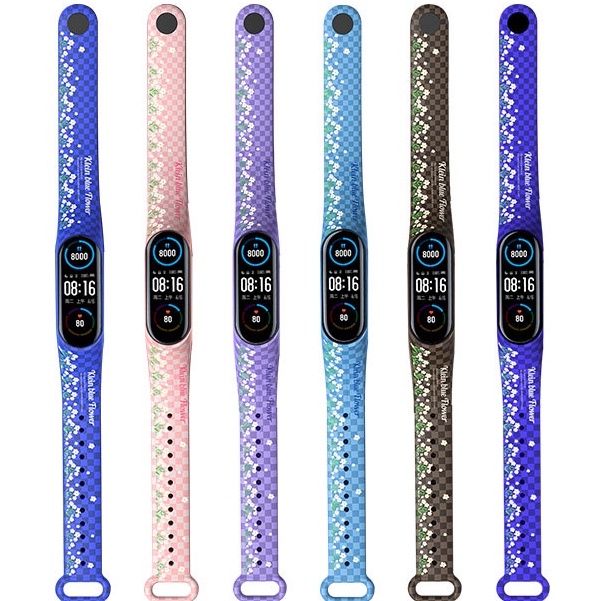 Strap Mi Band 3 / 4 Xiaomi Mi Band 5 / 6 Berpetak-petak Strap Silicone Tali Pengganti Xiaomi Mi Band 3/4/5/6