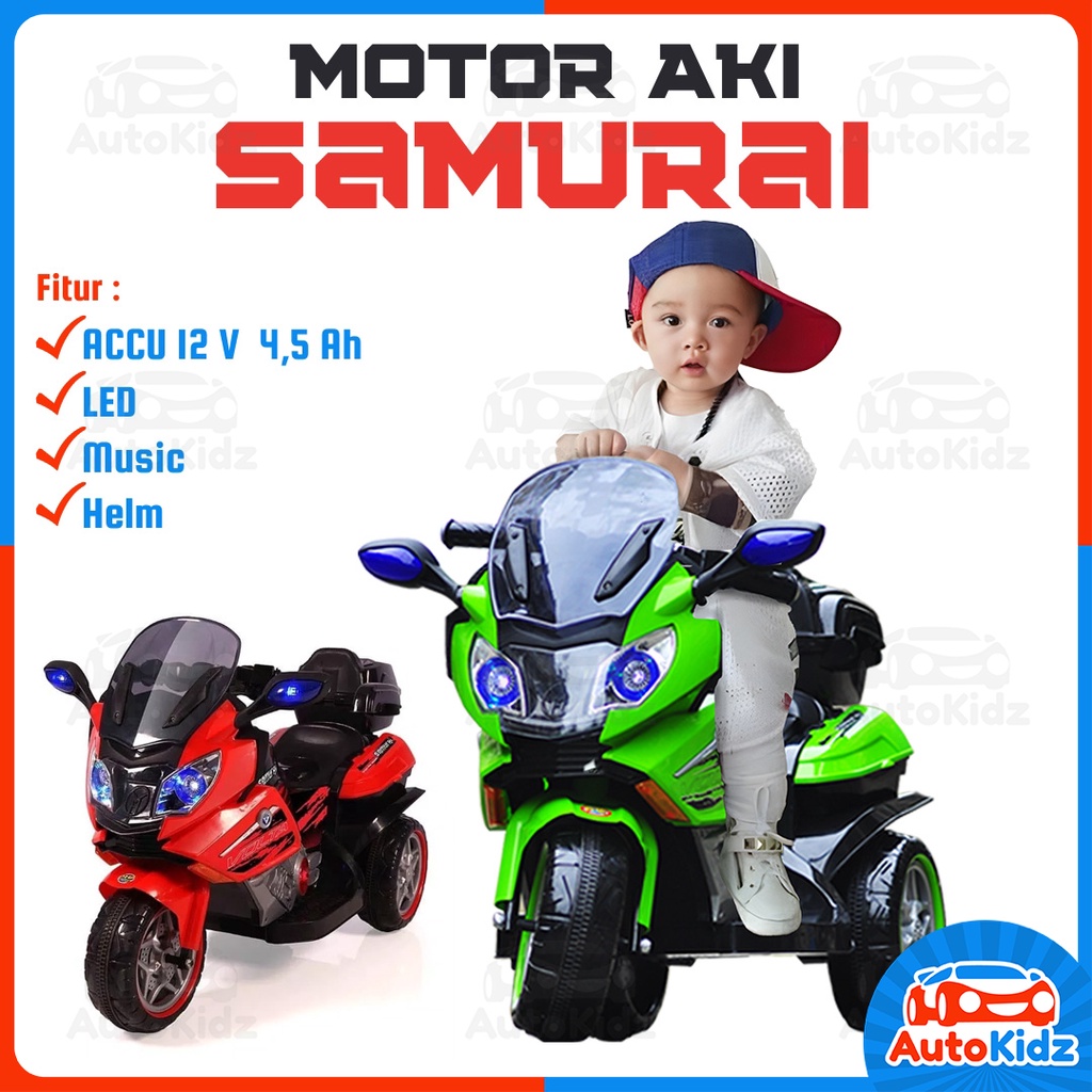 Mainan Motor Aki Anak Ninja Samurai Motoran Besar AutoKidz