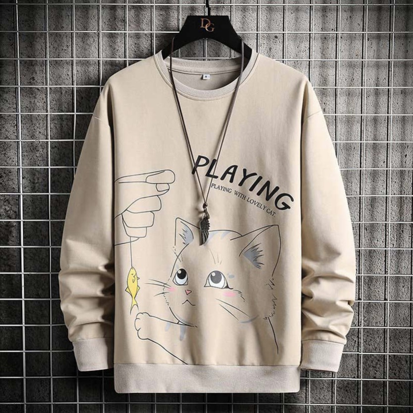 FLAYING CAT Sweatshirt Basic II Sweater Crewneck Print DTF II Sz M - XL Anak &amp; Dewasa ( Pria &amp; Wanita )