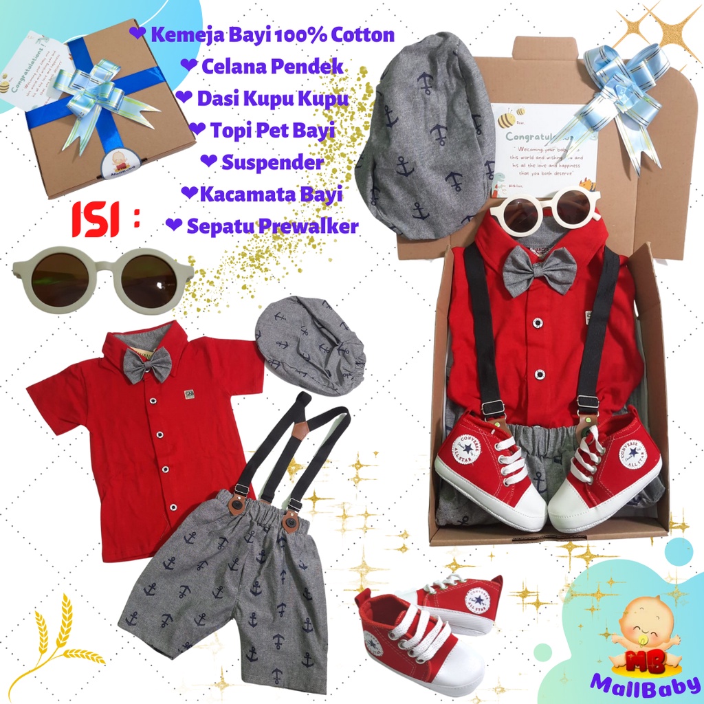 Hampers Bayi Laki Laki Kado Baby Boy Set Dasi Premium