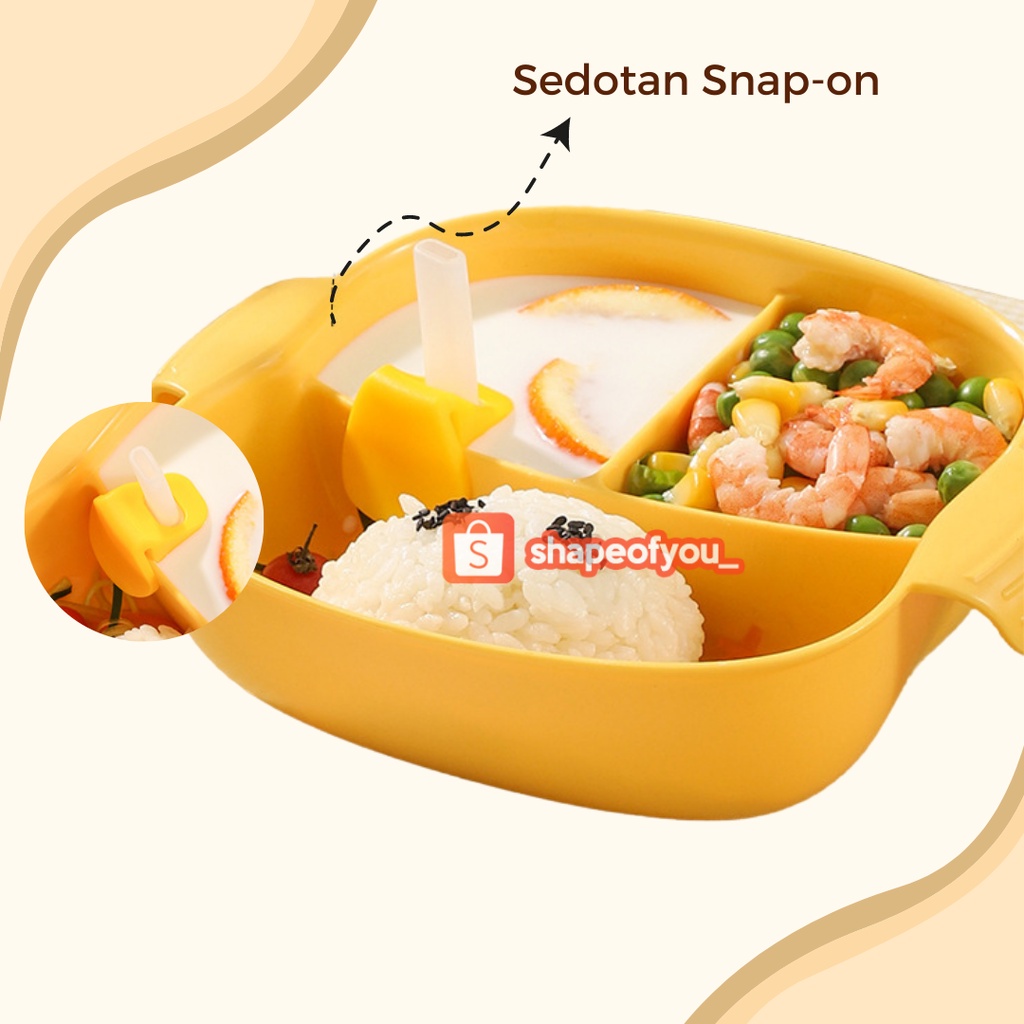 Piring Makan Anak lucu Karakter Anti Slip BPA Free sendok garpu