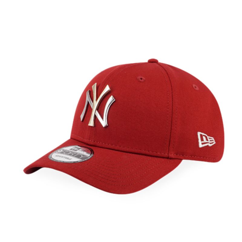 Topi New Era Cap New York Yankees 2Tone Metal Badge Logo Red 9Forty Adjustable Original
