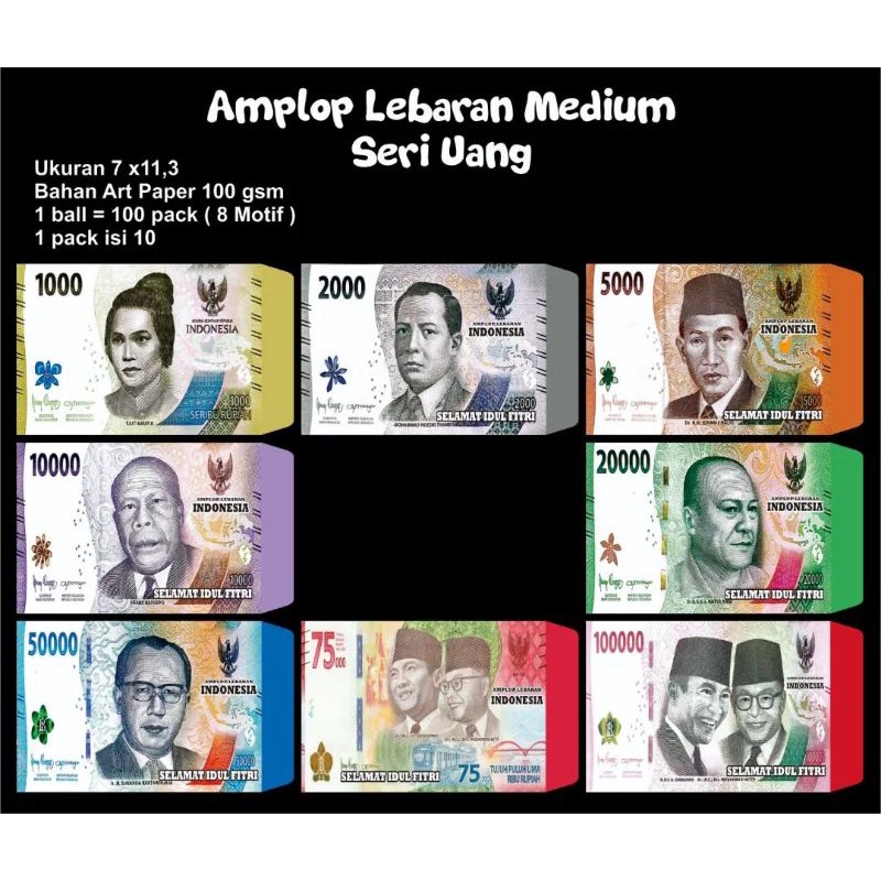 

AMPLOP LEBARAN MOTIF UANG UKURAN MEDIUM