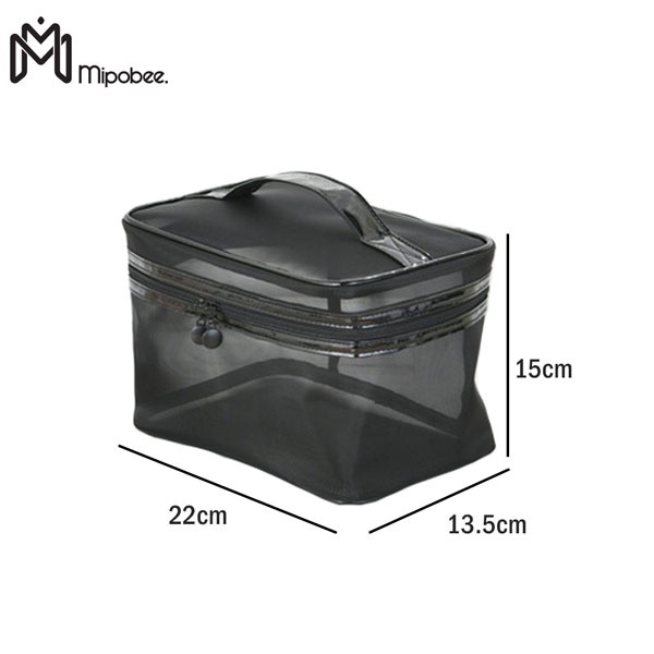 Mipobee Tas Penyimpanan Kosmetik Travel Portable Bag Transparan - Black