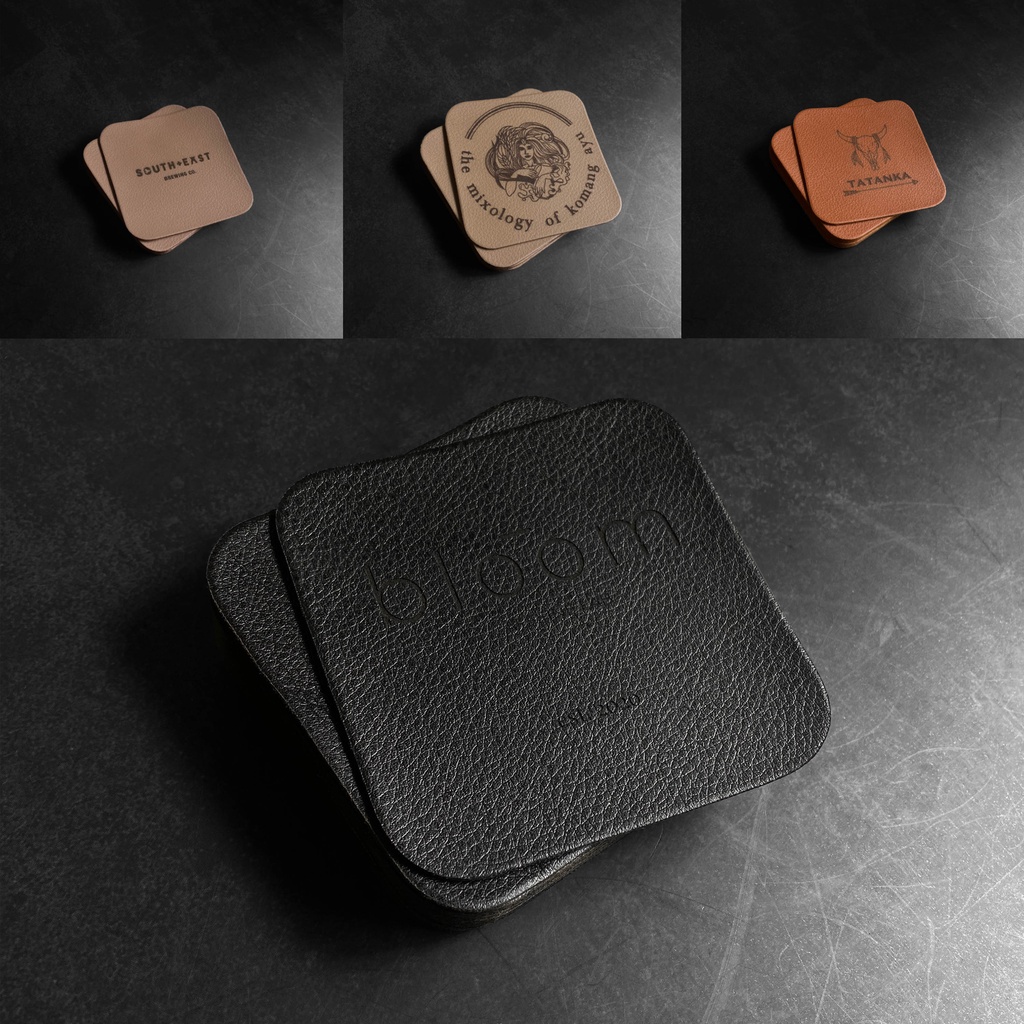 Coaster Custom Faux Leather | Tatakan Gelas Cafe/Resto/Couple/Souvenir (ASTRO)