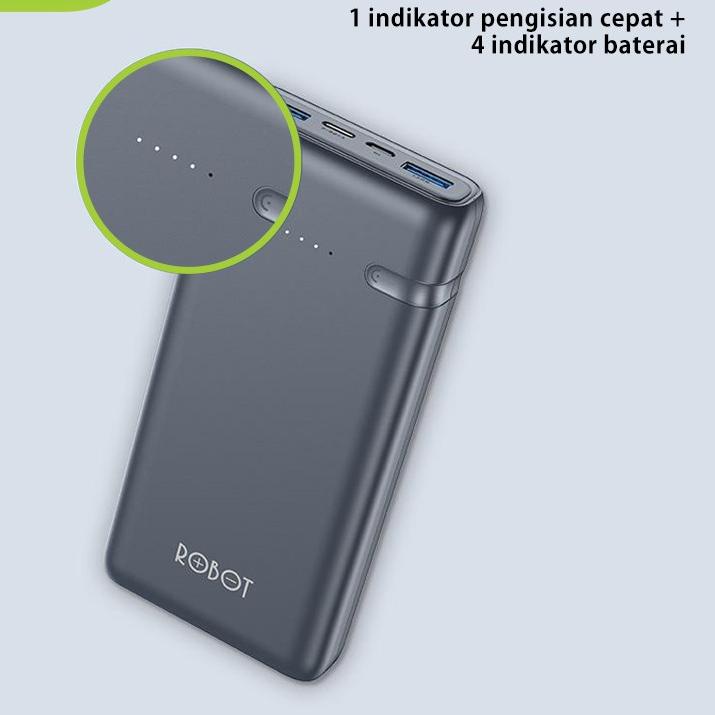 Langsung Kirim PowerBank ROBOT 20000mah RT21 2.4A Dual Input Port Type C & Micro USB Original Fast C