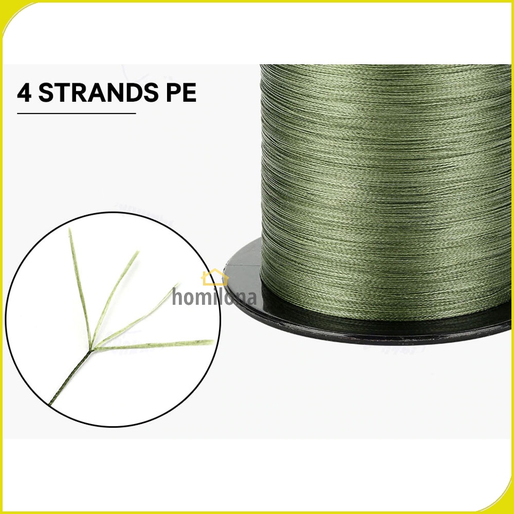 TaffSPORT Senar Tali Benang Pancing Braided Thick Line 300M BLTP Green