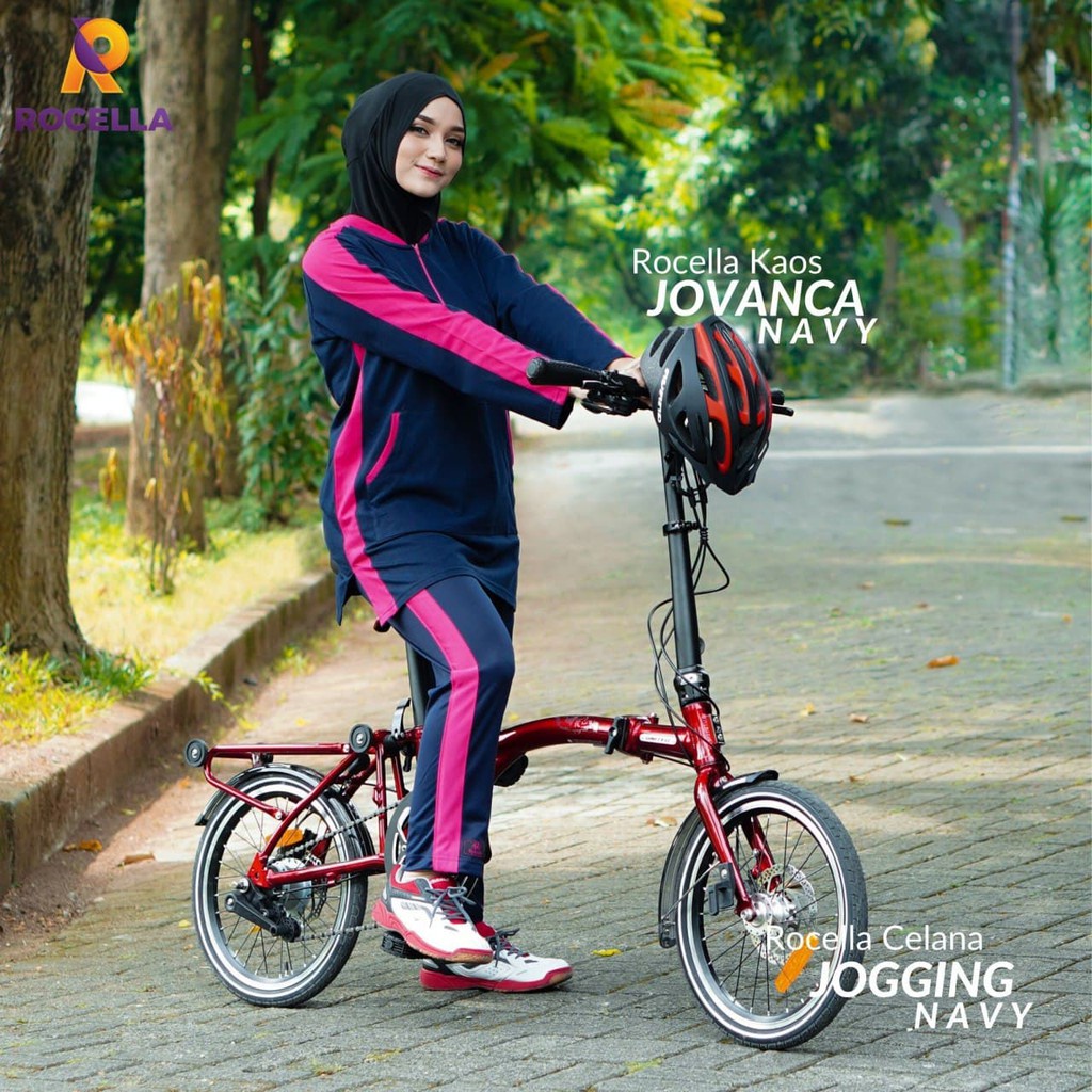 Baju Senam Setelan Kaos Celana Olahraga Wanita Sporty Muslimah JOVANCA ROCELLA