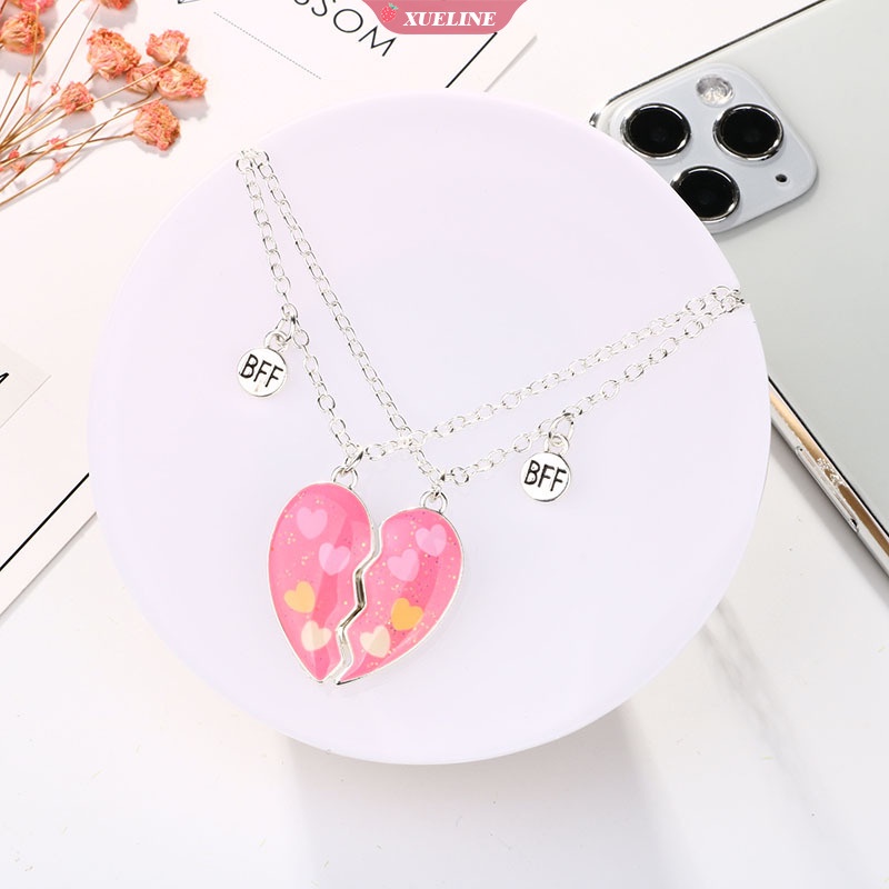 Fashion Berbentuk Hati Huruf Liontin Pria Dan Wanita Dua Set Kalung Persahabatan Hadiah Teman Terbaik BFF Perhiasan Kreatif [ZXL]