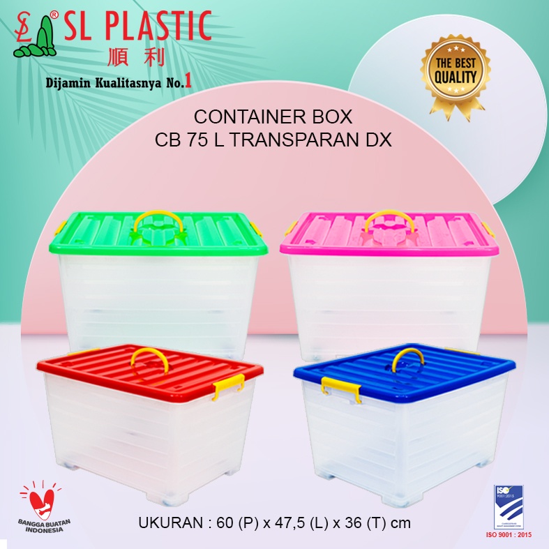 Box Storage / Container Kontainer Box CB- 75 Liter TRANSPARAN SL Plastic