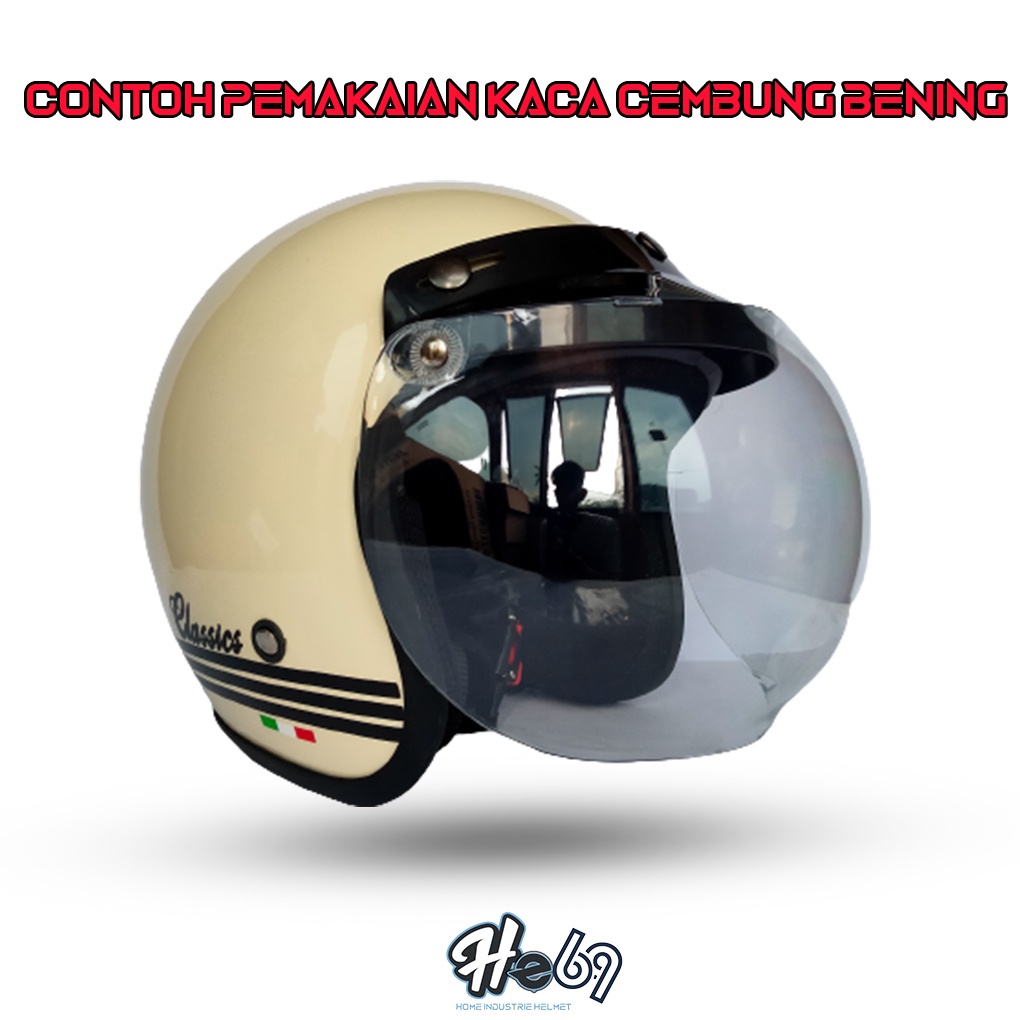 Helm Bogo Retro Classic SNI Kaca Datar/Kaca Cembung Untuk Pria Dan Wanita Dewasa COD