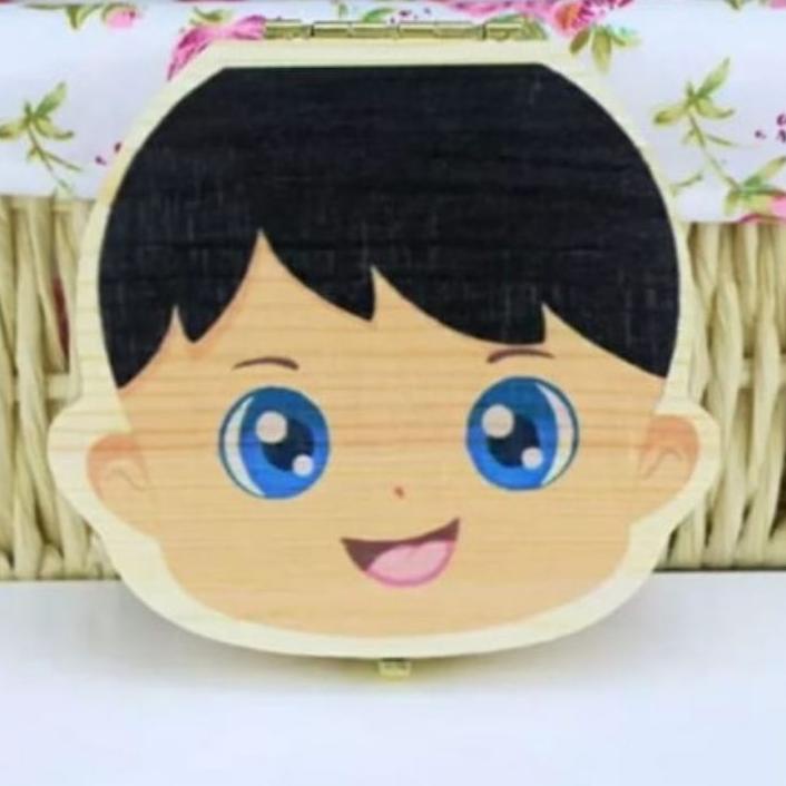 Ready Stok  Tempat Gigi Susu Bayi Bahan Kayu Asli Solid Wood Tooth Box Koleksi Penyimpanan  Gigi Bay