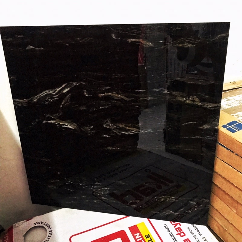 Jual Granit 60x60 Hitam Motif Marmer Glossy Granit Hitam Marmer