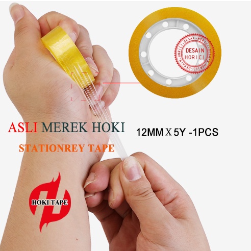 MEREK HOKI ASLI FULL MURAH 1 Pcs Stationery Tape 12mmx5Y / 12mm x15Y / 12mmx30Y / 12mmx40Y Dan Selotip / Isolasi /Solatip