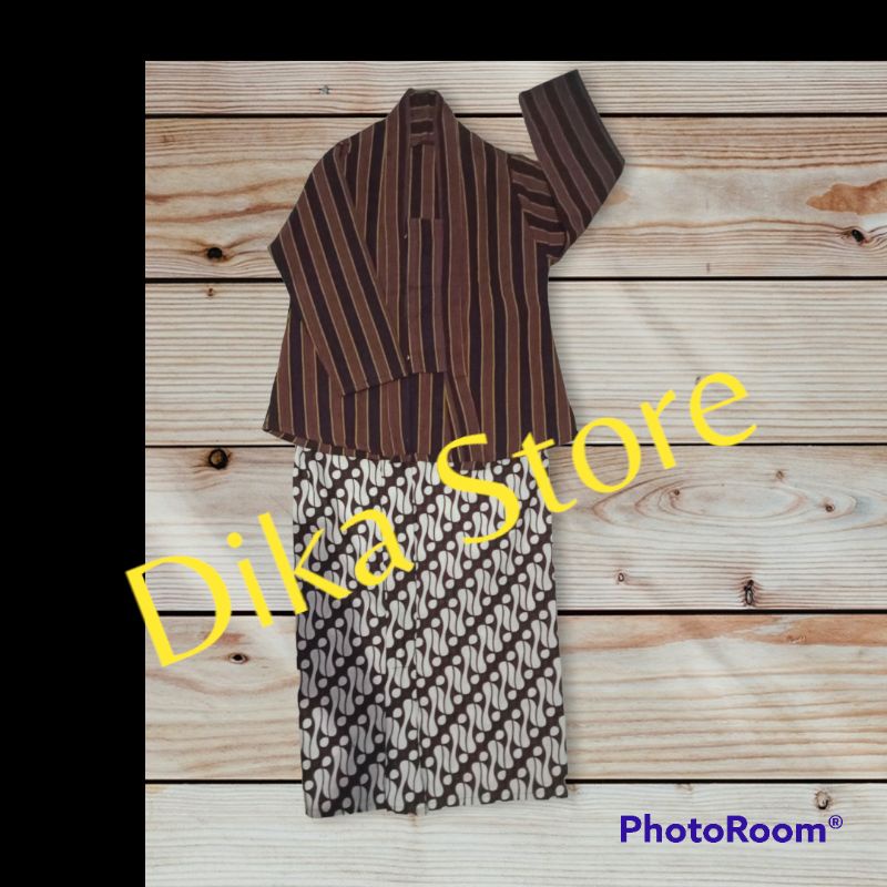 kebaya wanita Setelan baju kebaya lurik anak//baju adat anak//kebaya lurik +rok batik putih