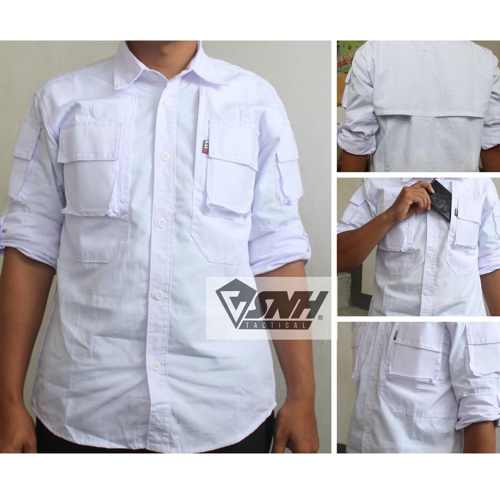 SIAP KIRIM ︽ Kemeja 511 Panjang / Kemeja Outdor / Kemeja PDL [Putih] ♘
