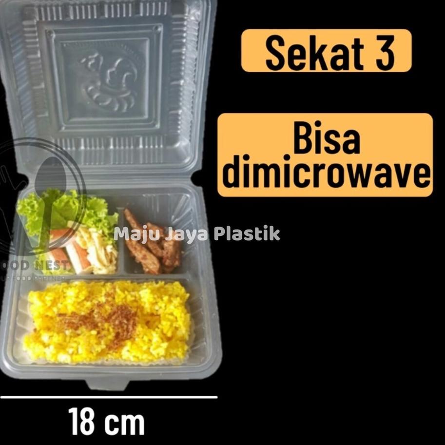 PALING DICARI MIKA nasi SEKAT 3 isi 20 FOODGRADE microwave/ meal box/ kotak makan/ mika BENTO/KOTAK NASI Sekat 3 /bento box/ kotak nasi sekat 3/ bento sekat 3/ mika sekat 3/LUNCH BOX/mika bento/mika catering/ mika nasi premium/ rice box/ bento box/ kotak